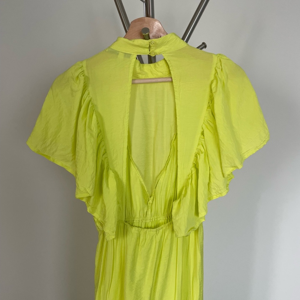Neon Ruffle Back Cut-Out Maxi Dress - Picture 7 of 9